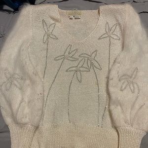 Egg  vintage shell knitted & diamond 2 pc